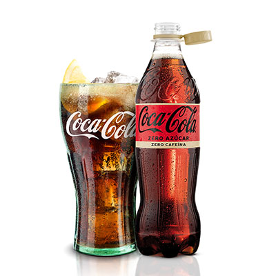 Coca-Cola Sabor Light botella 500ml_vaso_blanco